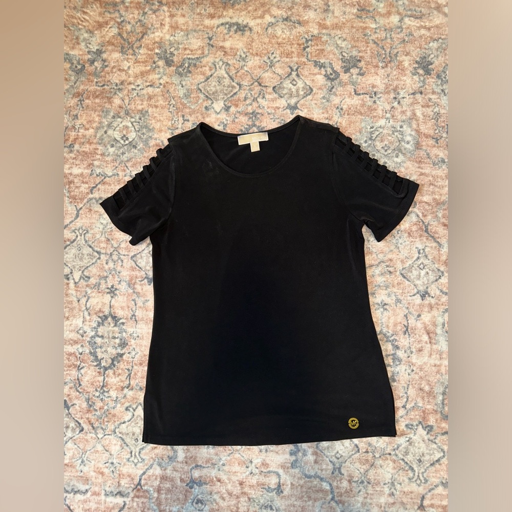 Michael Kors Black Short Sleeve Top Size S
